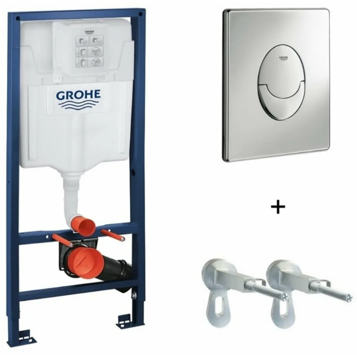 Инсталляция для подвесного унитаза GROHE Rapid SL комплект 3 в 1 (Овальная кнопка) 
