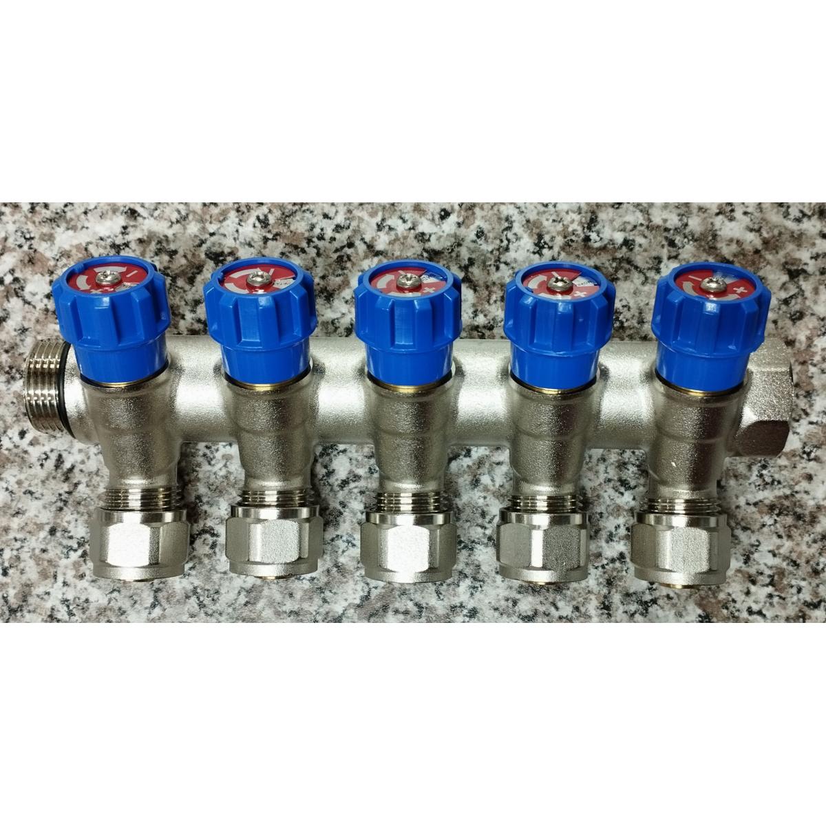 Коллектор вентильный 3/4"НВ*1/2"х16 5 выходов QS-1652
