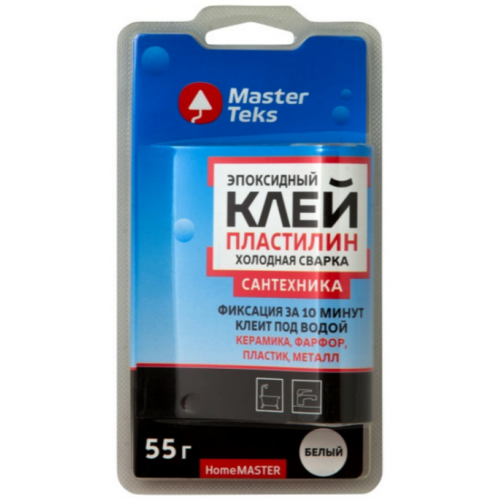 MasterTeks HM клей-пластилин эпоксидный холодная сварка для сантехники 55 г белый