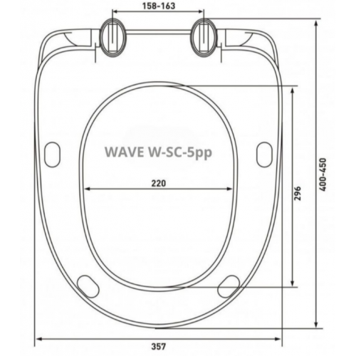 Сиденье д/унитаза WAVE W-SC-5pp полипропилен БЕЛЫЙ (Бореаль, Алькор,Комфорт,Хит, Мерида, Eco)