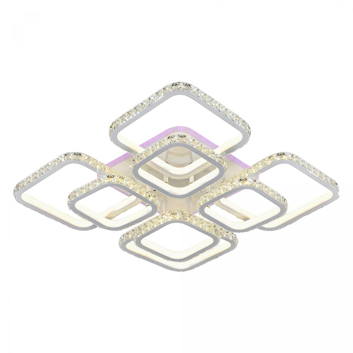 Светодиодная люстра 8010/4+4 WHT 416W+8W RGB