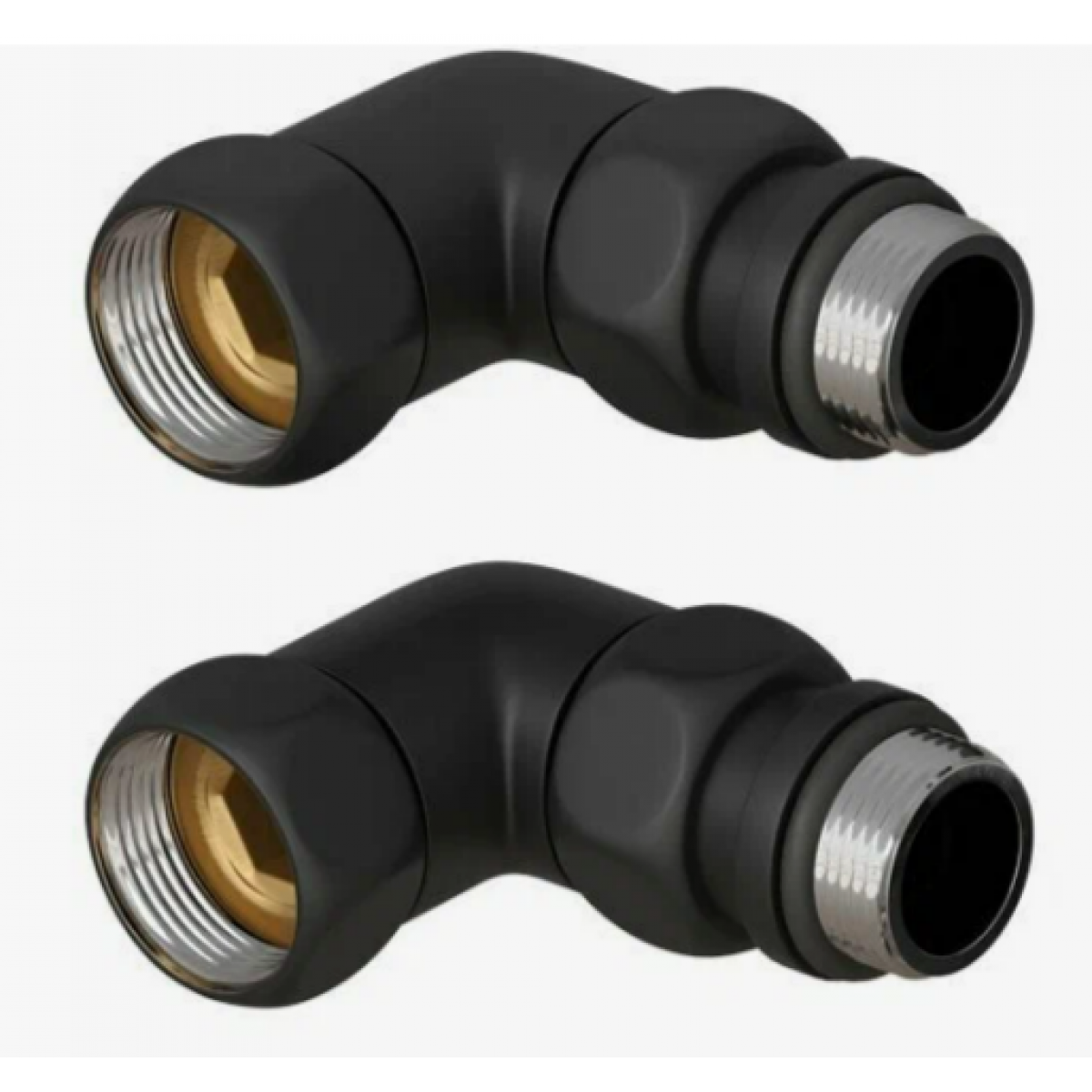Угол для полотенцесушителя 3/4"х1/2" г/ш со сгоном, черный